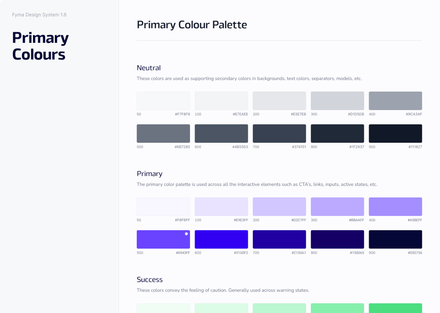 design system - colours