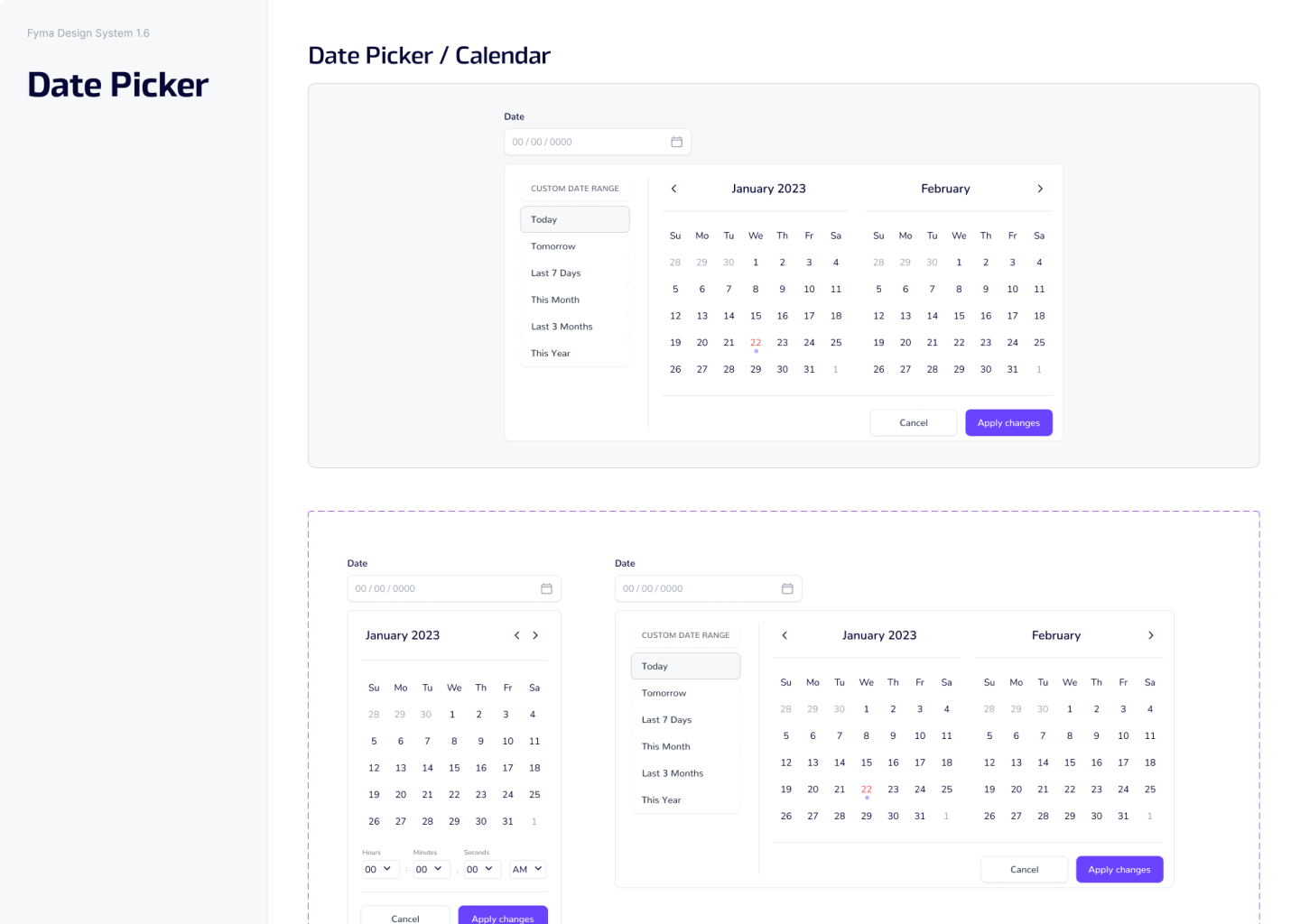 design system - date picker